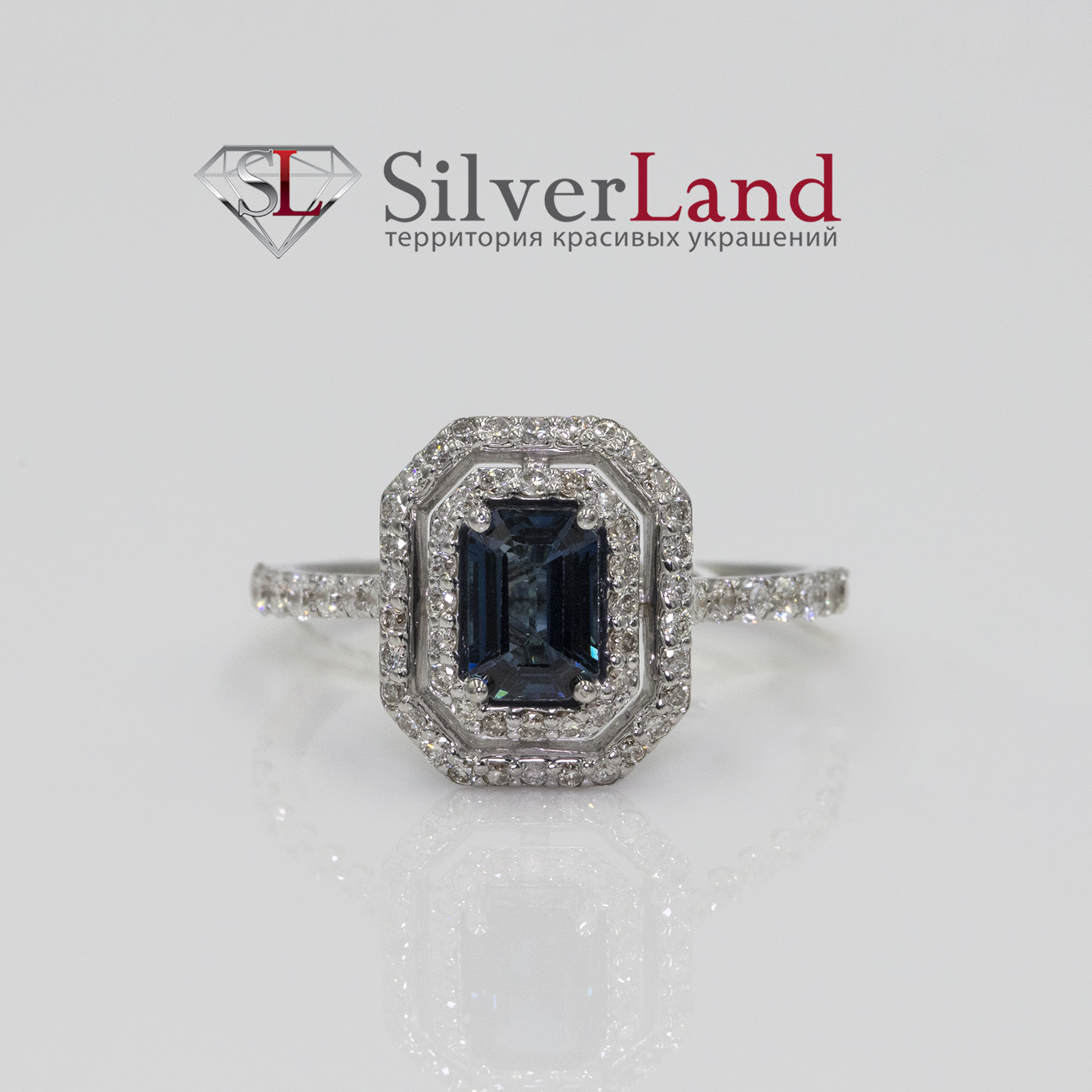 Картинка ювелирная мода 2022 кольцо с голубым камнем сапфиром